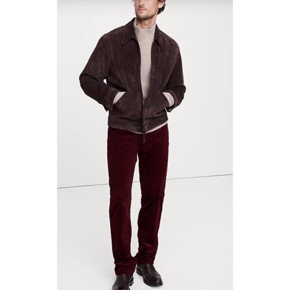 Banana Republic Other - Banana Republic Straight Fit Corduroy Burgundy Mens Traveler Pants 36x34 $130‎